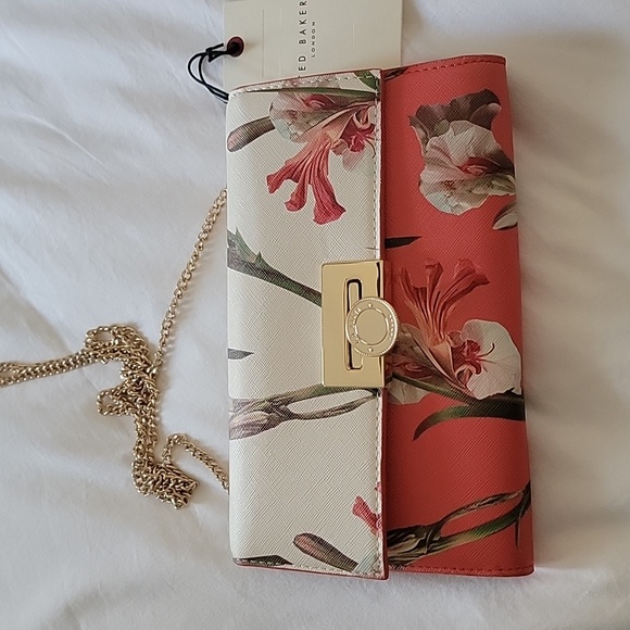 Ted Baker Floral Coral Clutch Bag